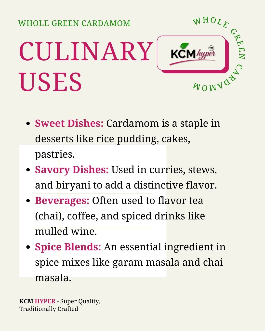 Cardamom — Green, Small Elachi, 50g Cardamom — Green, Small Elachi, 50g